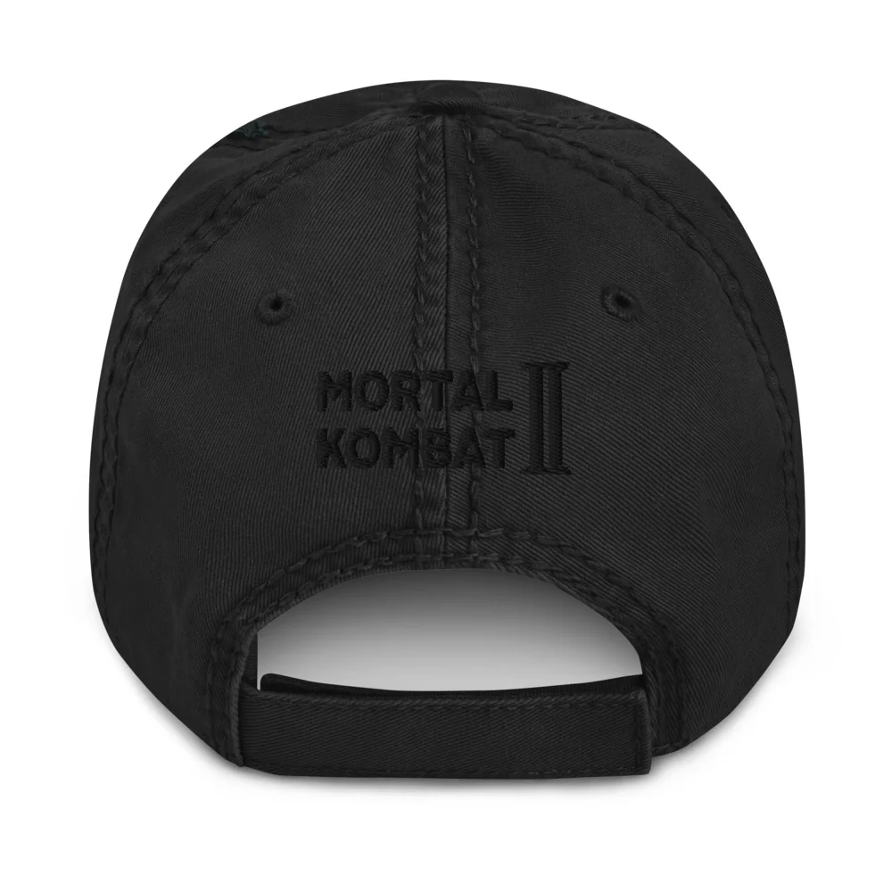 Mortal Kombat II Flawless Victory Embroidered Distressed Dad Hat, photo 2