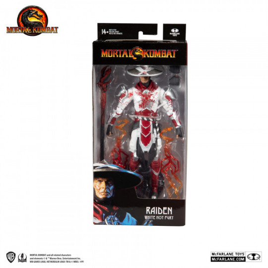 McFarlane Toys Mortal Kombat Raiden (Bloody White- Fury Skin)