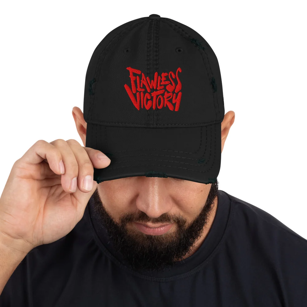 Mortal Kombat II Flawless Victory Embroidered Distressed Dad Hat, photo 4